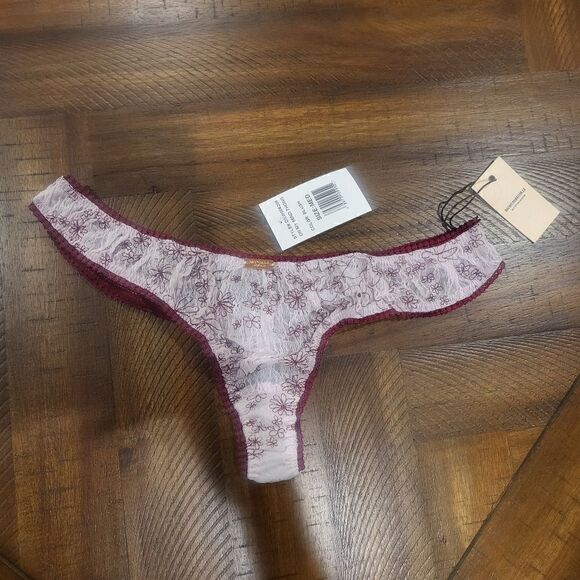 Dolls Kill x Daydream Nation On My Mind Floral Thong Meduim Blush - Picture 1 of 9